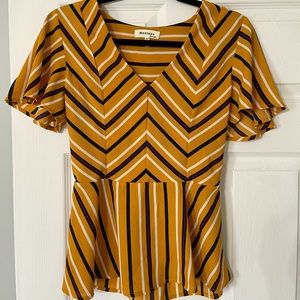 Yellow striped blouse